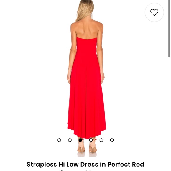 Strapless Hi Low Dress in Perfect Red - Picture 2 of 3